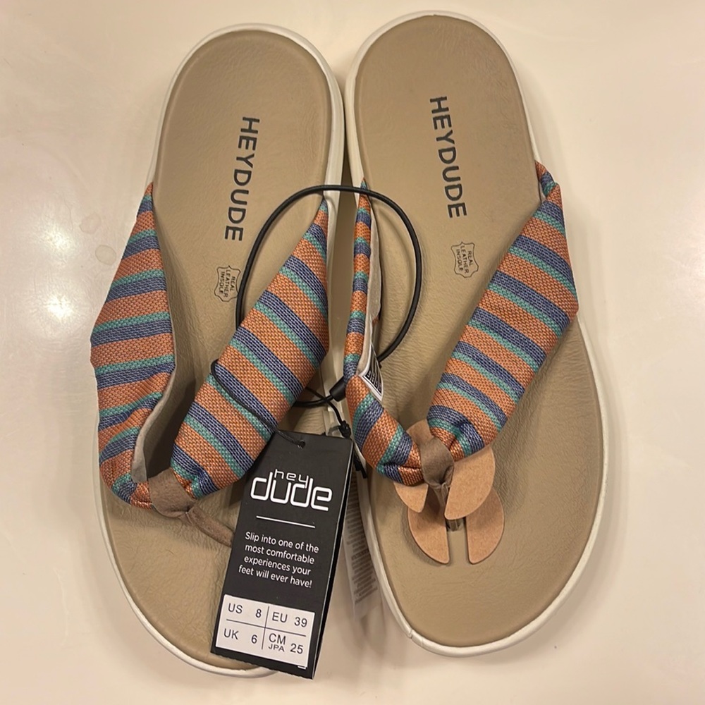 Brand new Hey Dude flip flops!